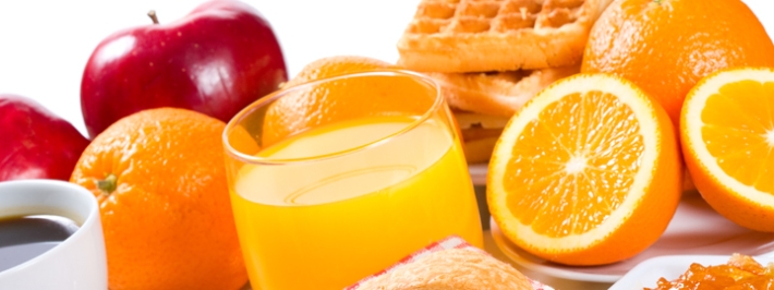 Juice, kaffe og morgenbrød